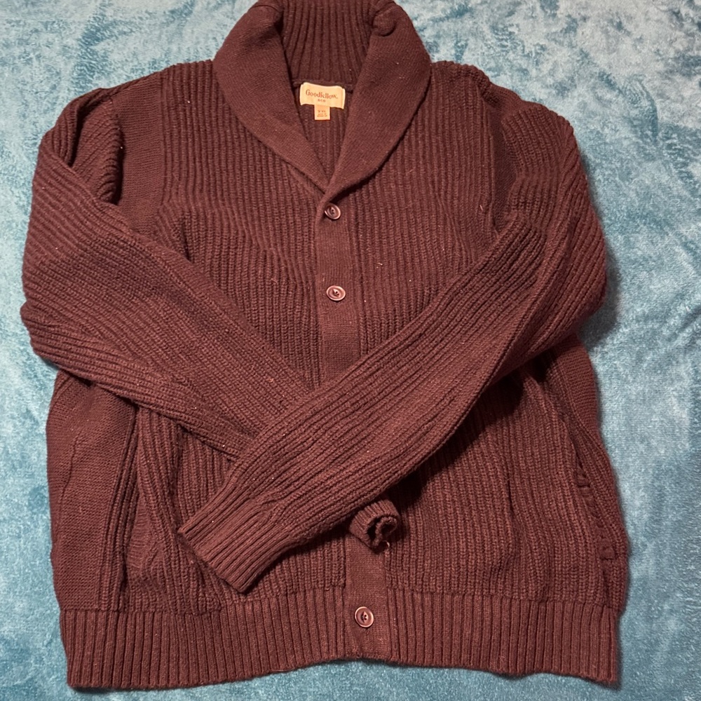 Men's Black Cardigan Sweater
